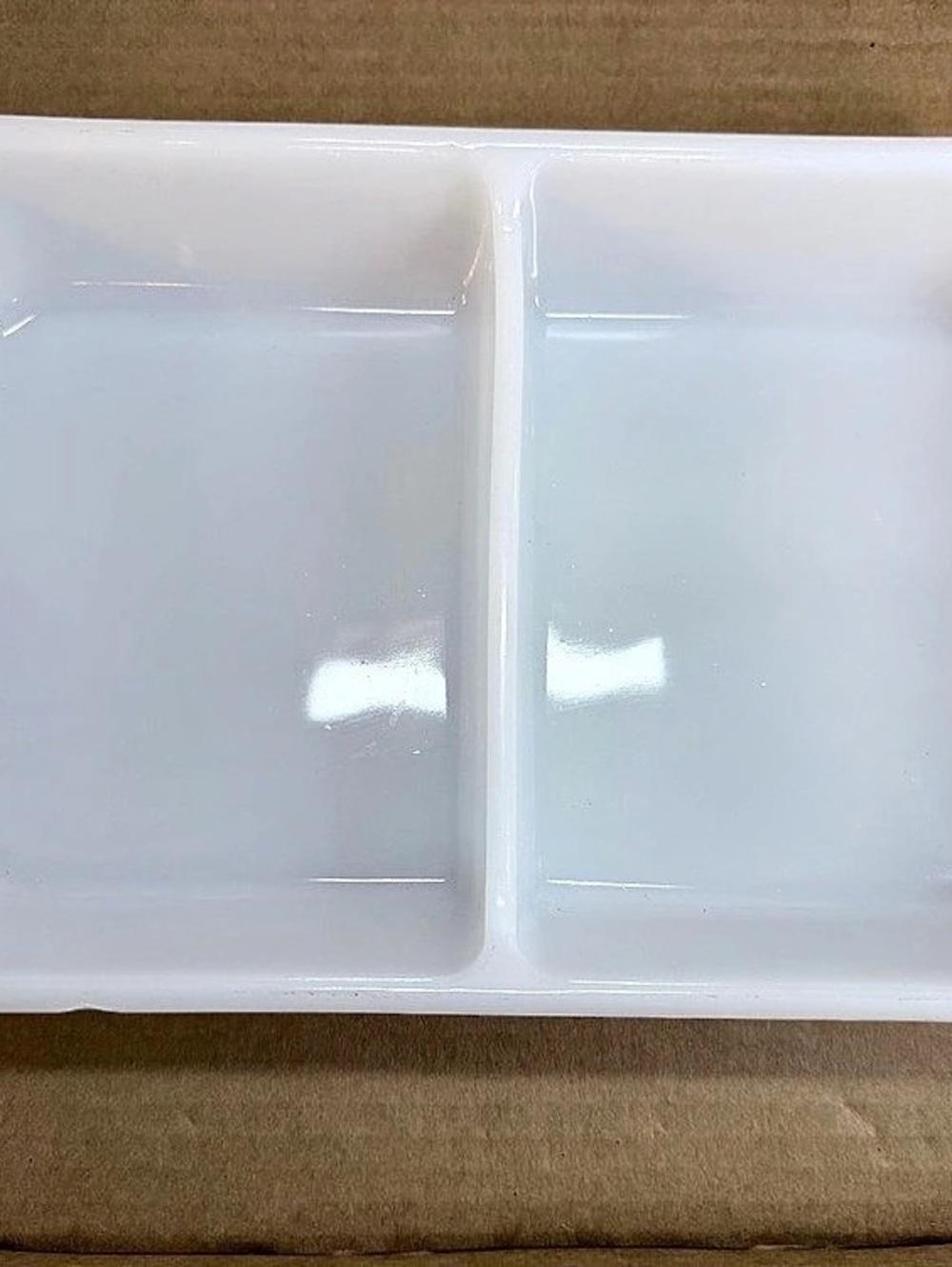 Vintage Glasbake Two-Compartment Serving Dish in White
